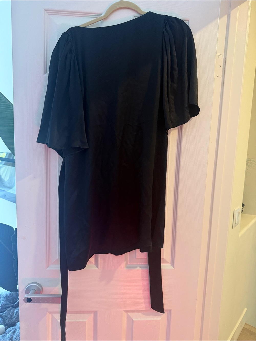 Betsey Johnson Black Mini Dress with Flutter Sleeves - Picture 5 of 6